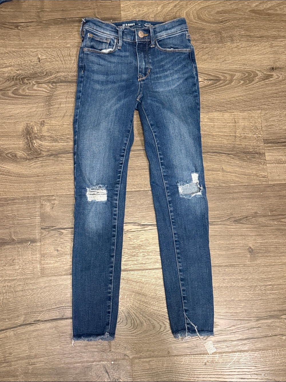 Old Navy Girls Blue Distressed Skinny Jeans